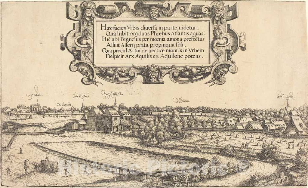 Art Print : Hanns Lautensack, View of Nuremberg from The West [Left Section], 1552 - Vintage Wall Art