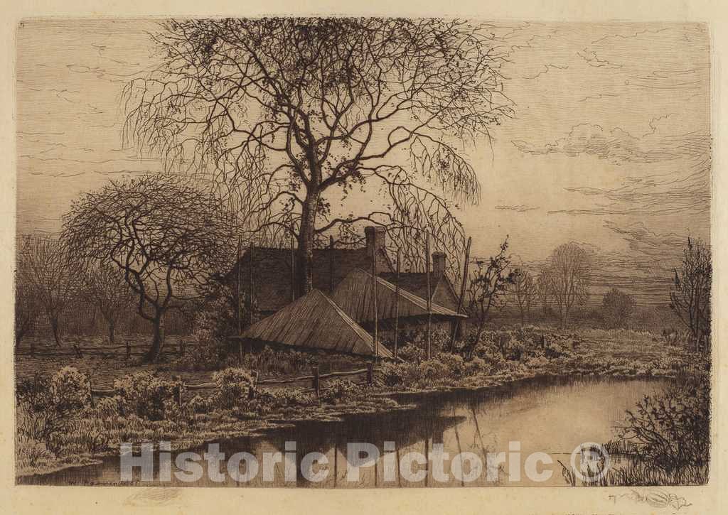 Art Print : Henry Farrer, Untitled (Farmhouse, Long Island), 1887 - Vintage Wall Art
