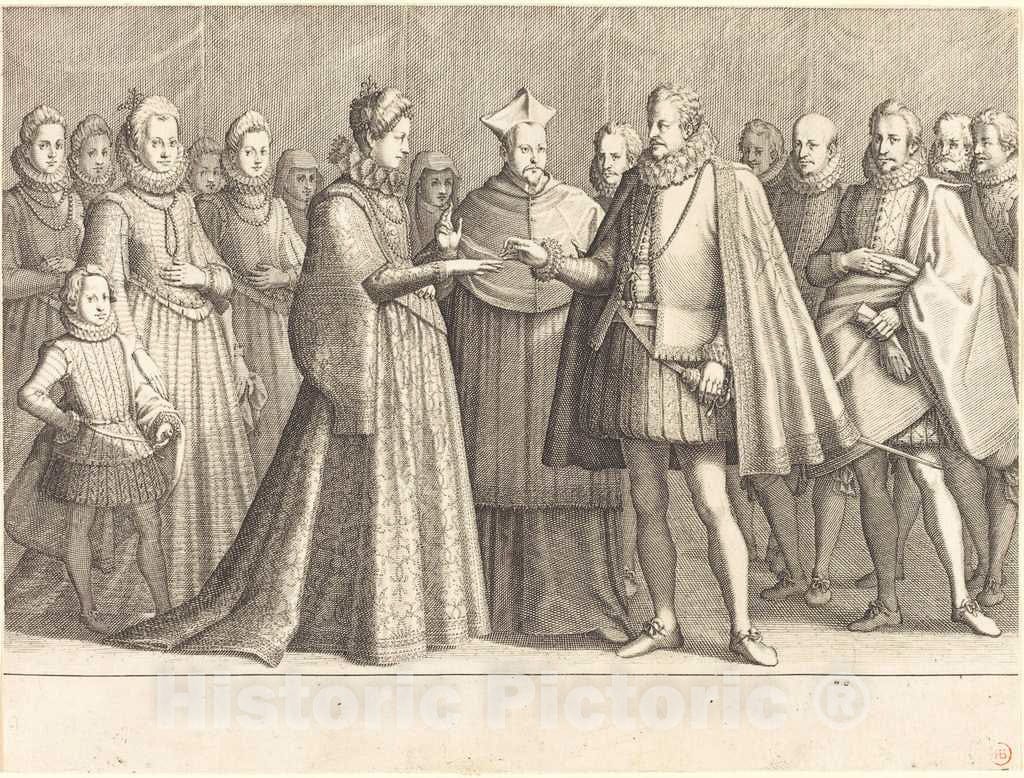 Art Print : Jacques Callot, The Marriage of Ferdinando and Christine of Lorraine, c. 1614 - Vintage Wall Art