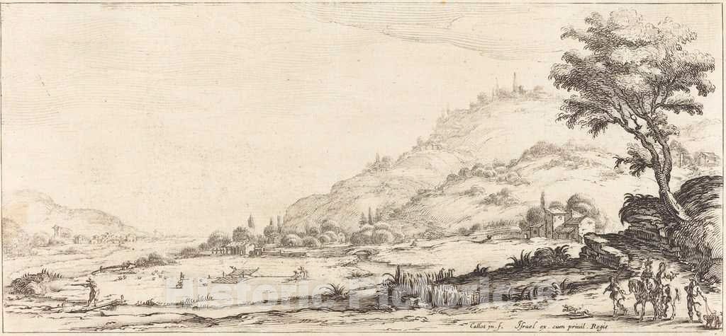 Art Print : Jacques Callot, Hunting Birds, c. 1630 - Vintage Wall Art