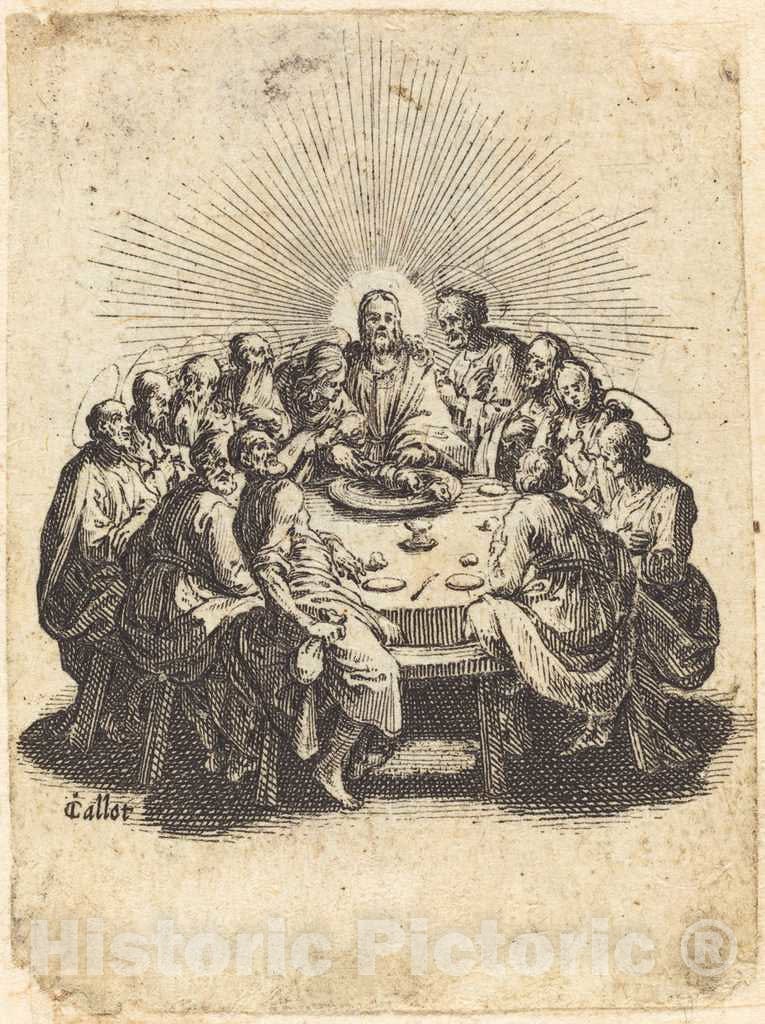 Art Print : Jacques Callot, The Last Supper, 1618 - Vintage Wall Art