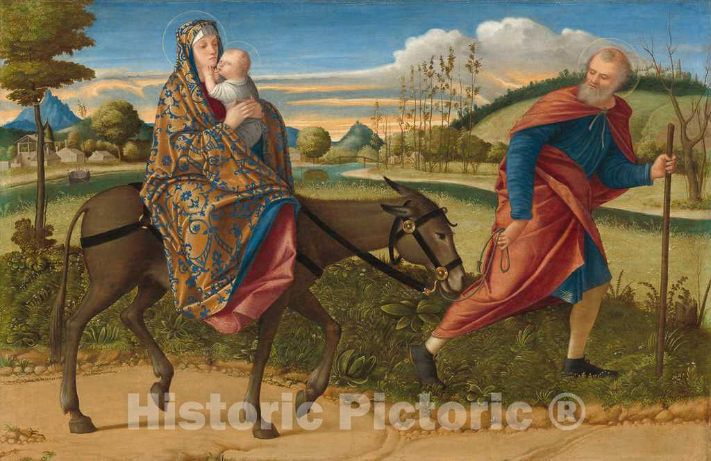 Art Print : Vittore Carpaccio, The Flight into Egypt, c. 1515 - Vintage Wall Art