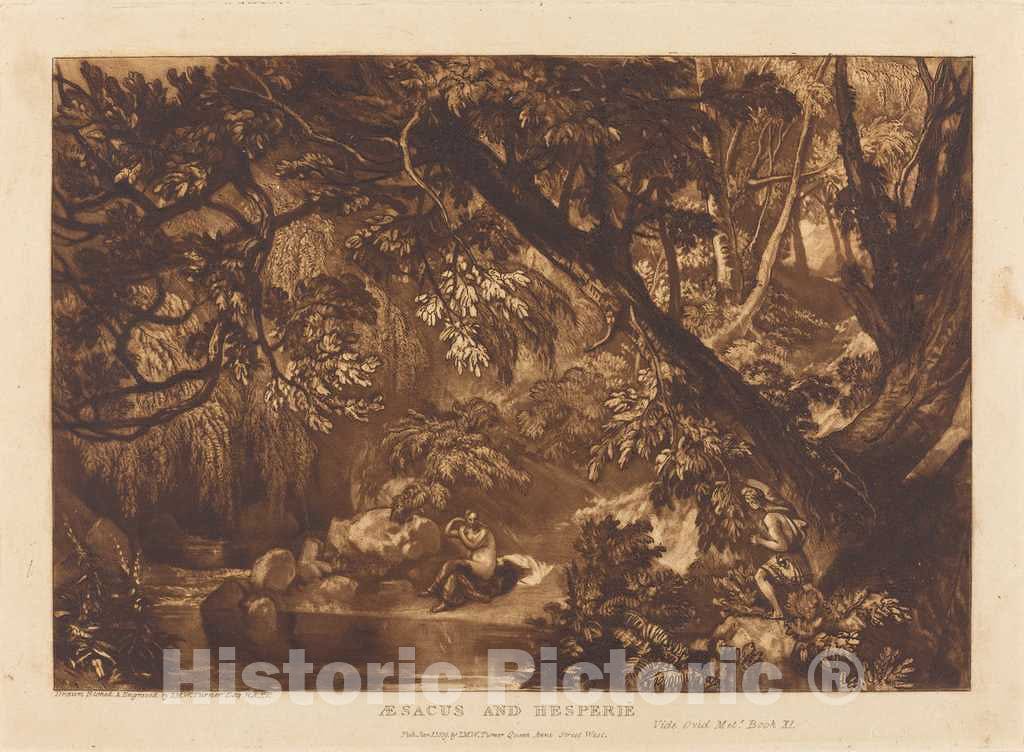 Art Print : Joseph Mallord William Turner, Aesacus and Hesperie, 1816 - Vintage Wall Art
