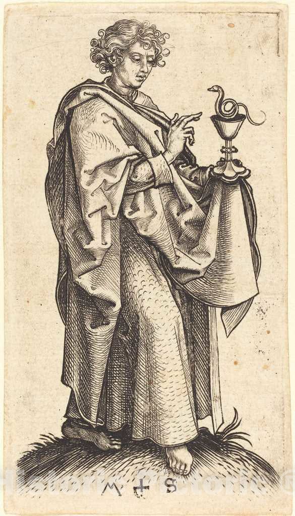 Art Print : Martin Schongauer, Saint John The Evangelist, c. 1480 - Vintage Wall Art