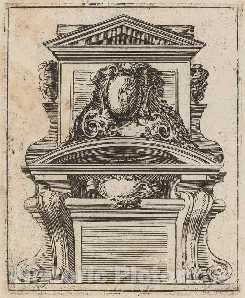 Art Print : Carlo Antonio Buffagnotti, Architectural Motif with a Figure, c. 1690 - Vintage Wall Art