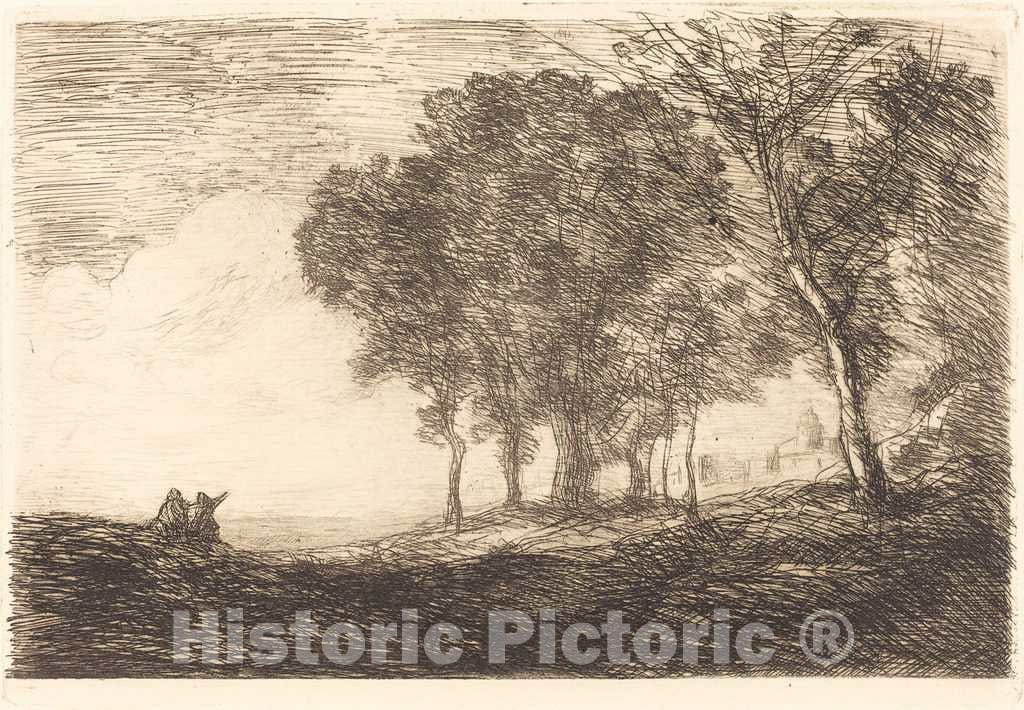 Art Print : Baptiste-Camille Corot, Italian Landscape, c. 1865 - Vintage Wall Art