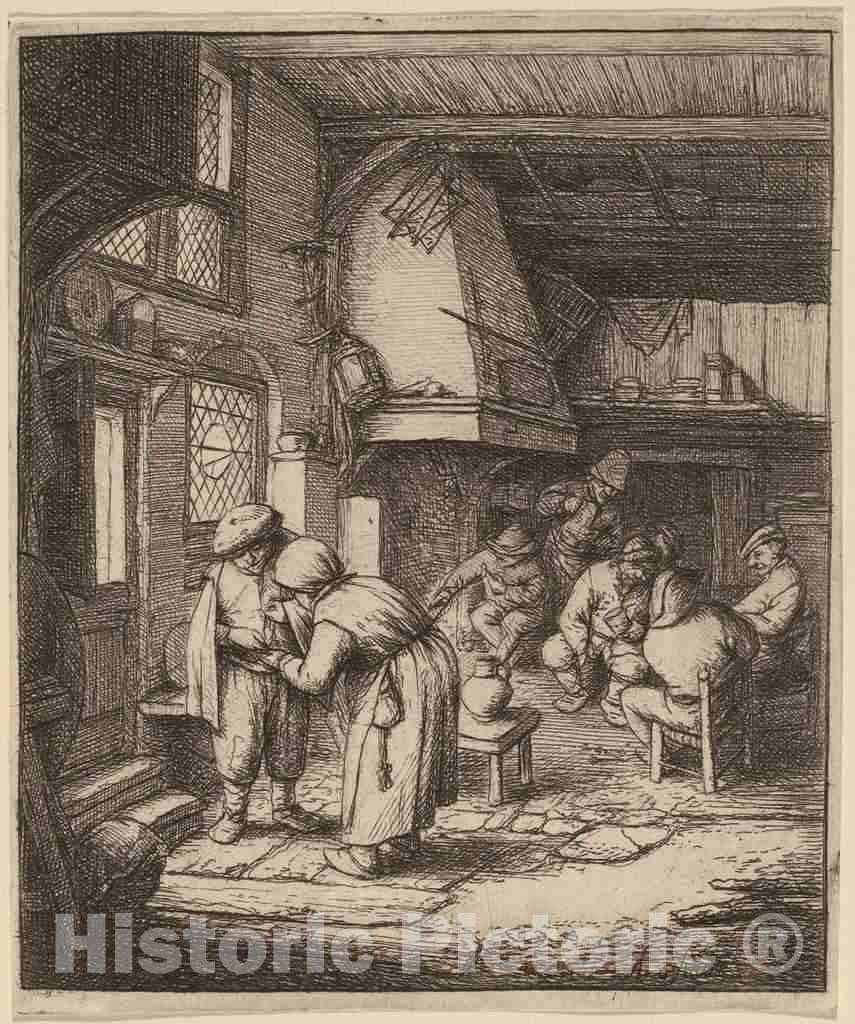 Art Print : Adriaen Van Ostade, Peasant Settling His Debt, 1646 - Vintage Wall Art