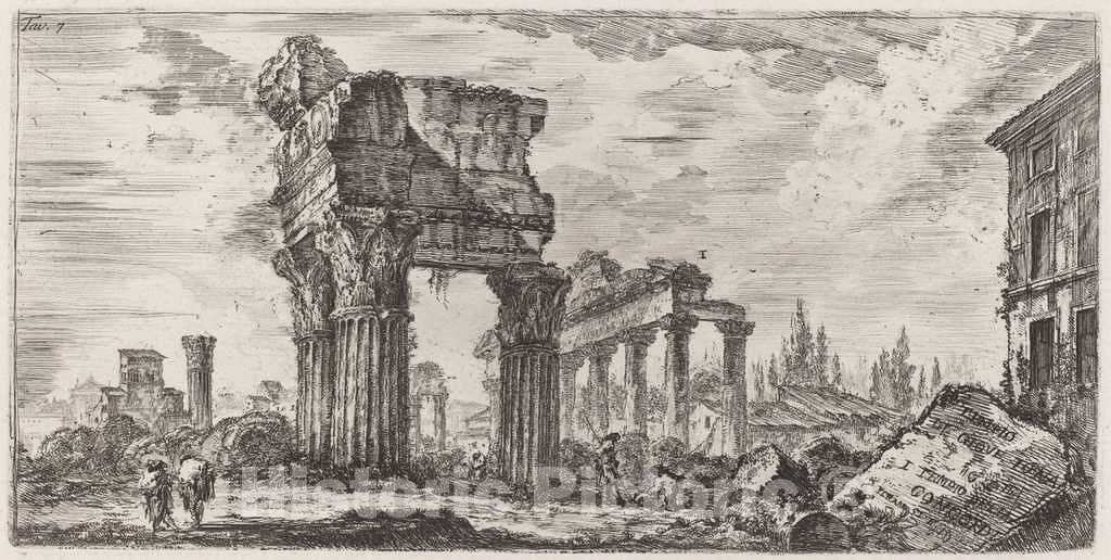 Art Print : Giovanni Battista Piranesi, Tempio di Giove Tonante, 1748 - Vintage Wall Art