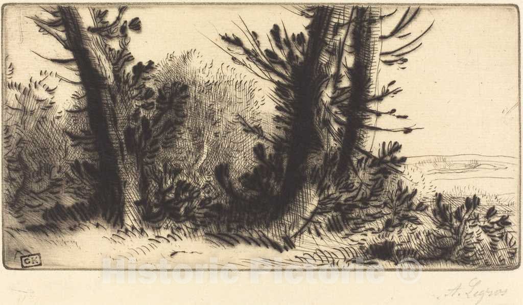 Art Print : Alphonse Legros, Across Country (A Travers Champ) - Vintage Wall Art