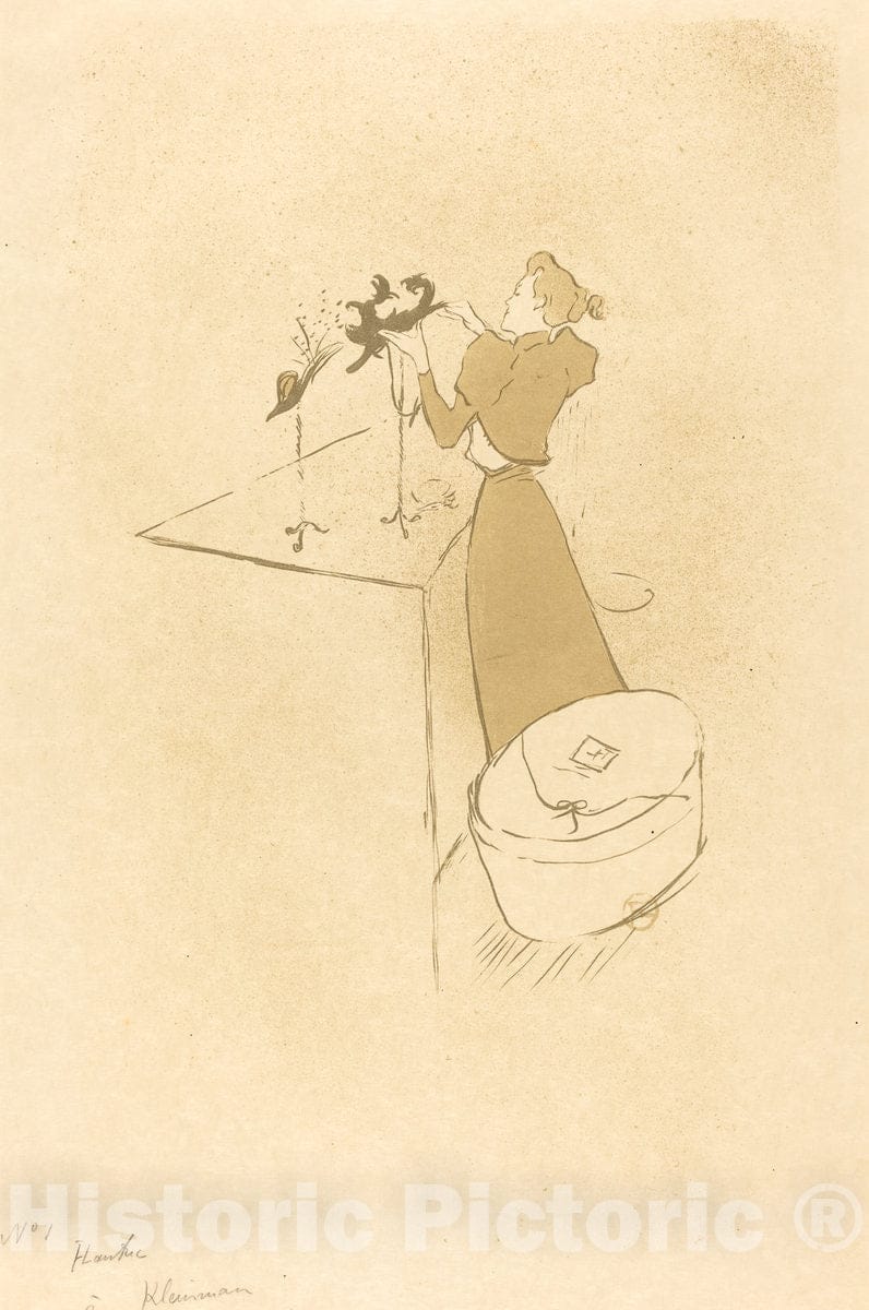 Art Print : Henri de Toulouse-Lautrec, The Milliner (La Modiste - RenÃ©e Vert), 1893 - Vintage Wall Art