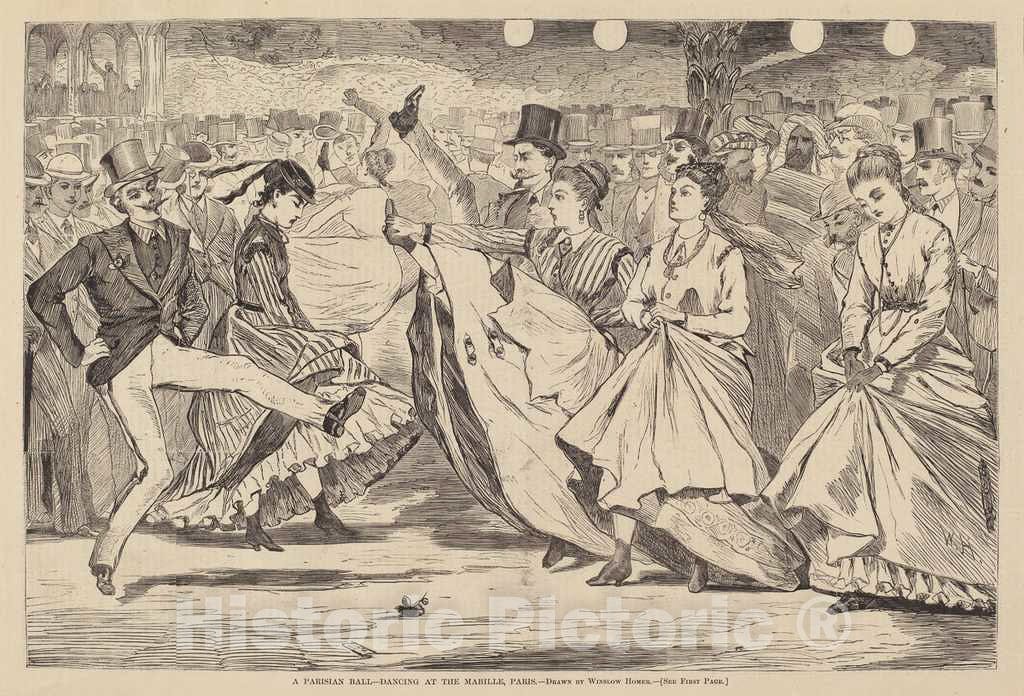 Art Print : Homer, A Parisian Ball - Dancing at The Mabille, Paris, 1867 - Vintage Wall Art