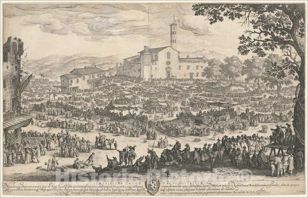 Art Print : Jacques Callot, The Fair at Impruneta, 1620 - Vintage Wall Art