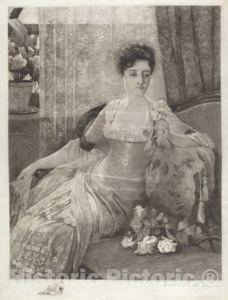 Art Print : Frederick W. Freer, Untitled (Girl on a Couch), 1888 - Vintage Wall Art