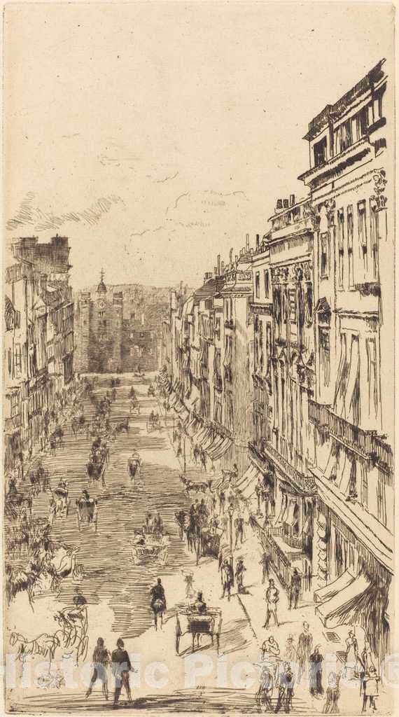 Art Print : James McNeill Whistler, St James's Street, 1878 - Vintage Wall Art