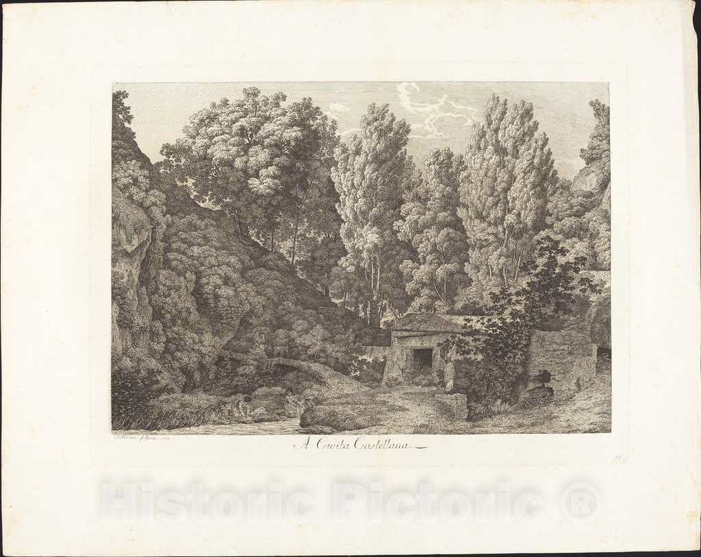 Art Print : Jacob Wilhelm Mechau, A CivitÃ  Castellana, 1793 - Vintage Wall Art
