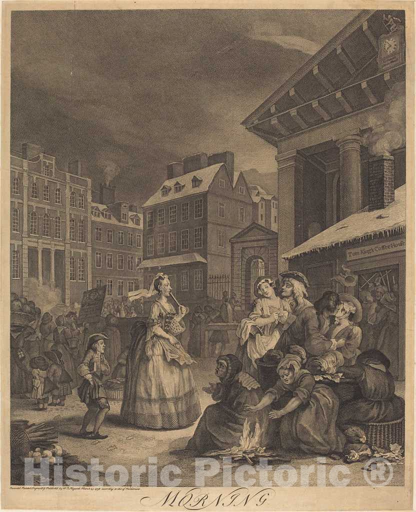 Art Print : William Hogarth, Morning, 1738 - Vintage Wall Art