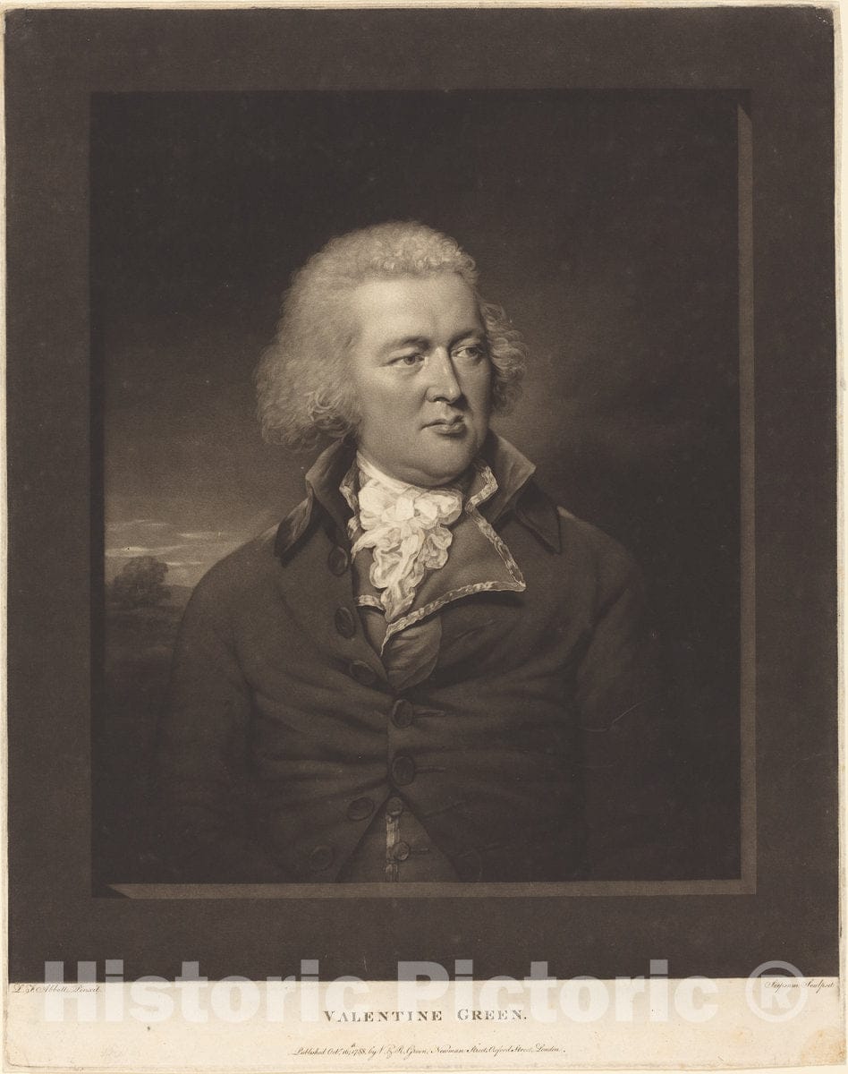 Art Print : Green After Abbott, Valentine Green, 1788 - Vintage Wall Art