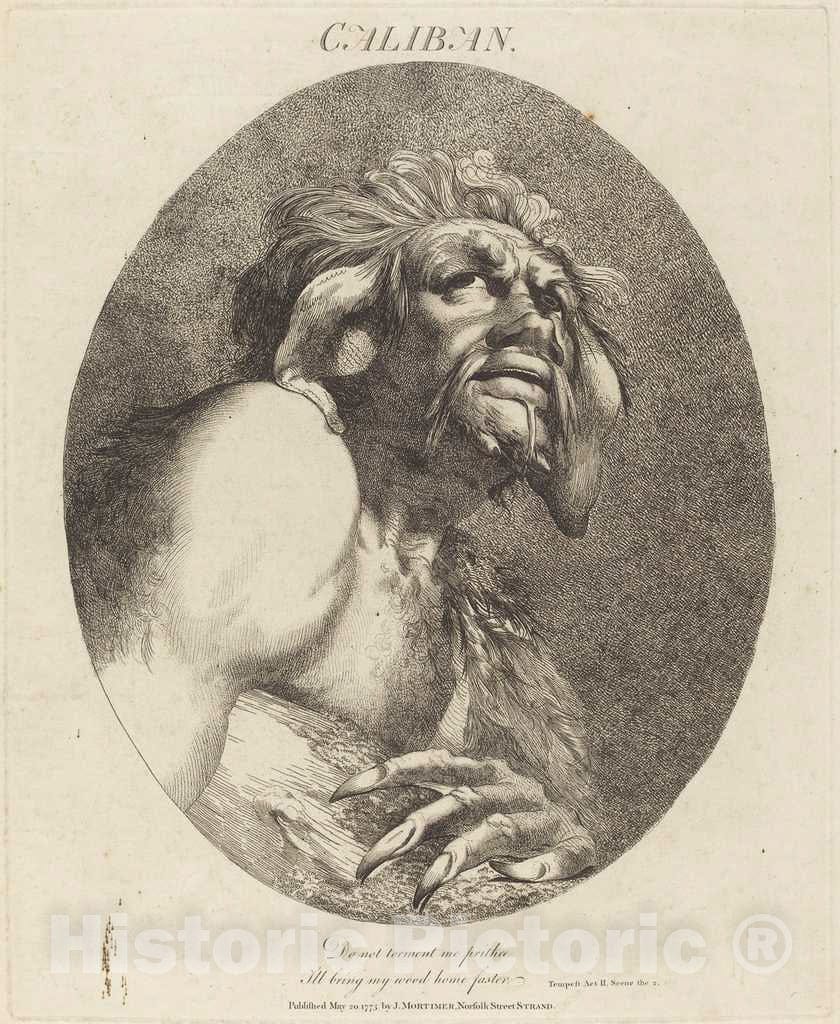 Art Print : John Hamilton Mortimer, Caliban, 1775 - Vintage Wall Art