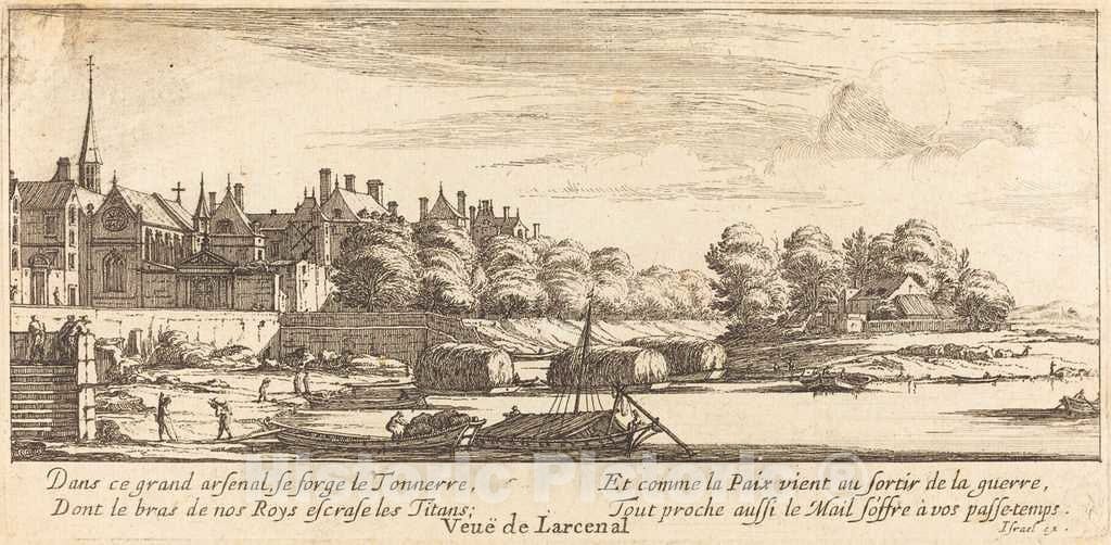 Art Print : IsraÃ«l Silvestre, Veue de Larcenal, 1655 - Vintage Wall Art