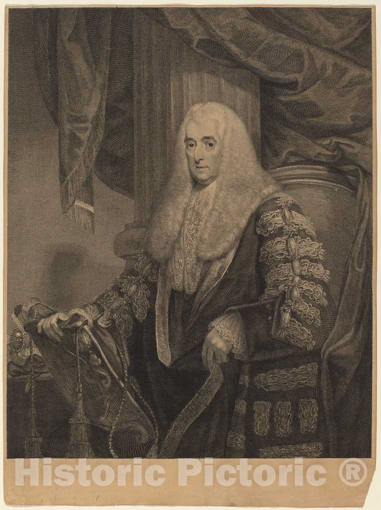 Art Print : Bartolozzi After Northcote, Alexander, Lord Loughborough, 1800 - Vintage Wall Art