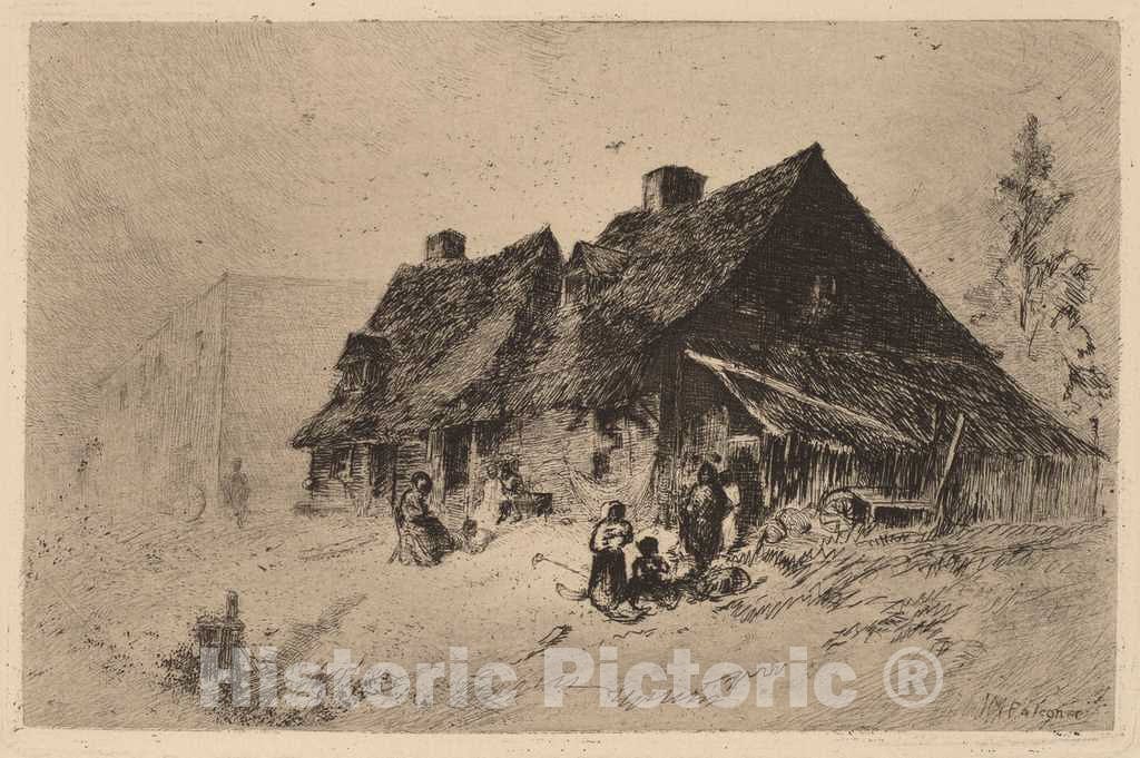Art Print : John Mackie Falconer, Negro Huts at Wilmington, c. 1880 - Vintage Wall Art