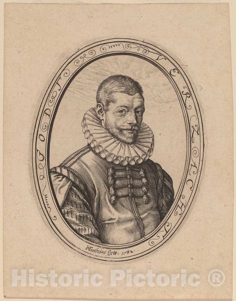 Art Print : Hendrik Goltzius, Hans Felbbier, 1582 - Vintage Wall Art
