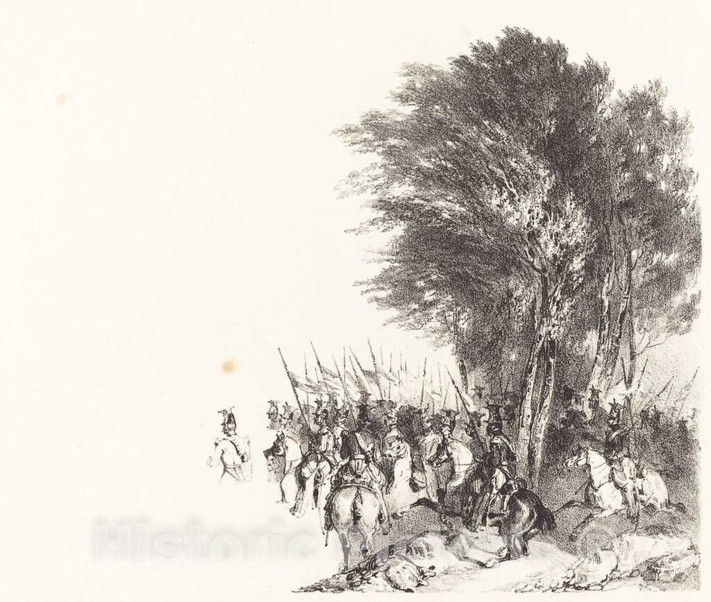 Art Print : Nicolas-Toussaint Charlet, Lanciers en Marche (Lancers on The March), 1831 - Vintage Wall Art