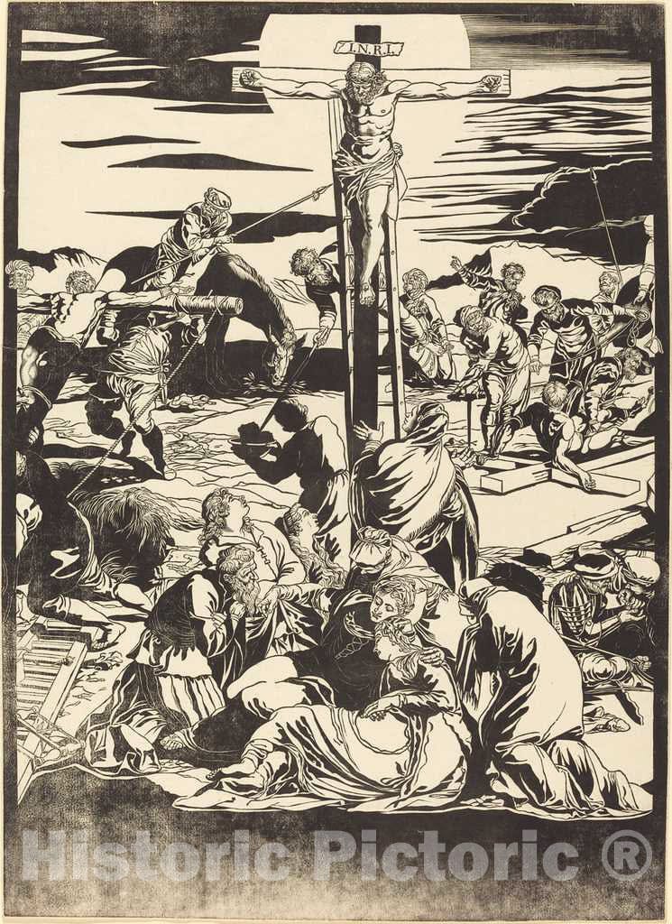 Art Print : Jackson After Jacopo Tintoretto, The Crucifixion [Center Plate], 1741 - Vintage Wall Art