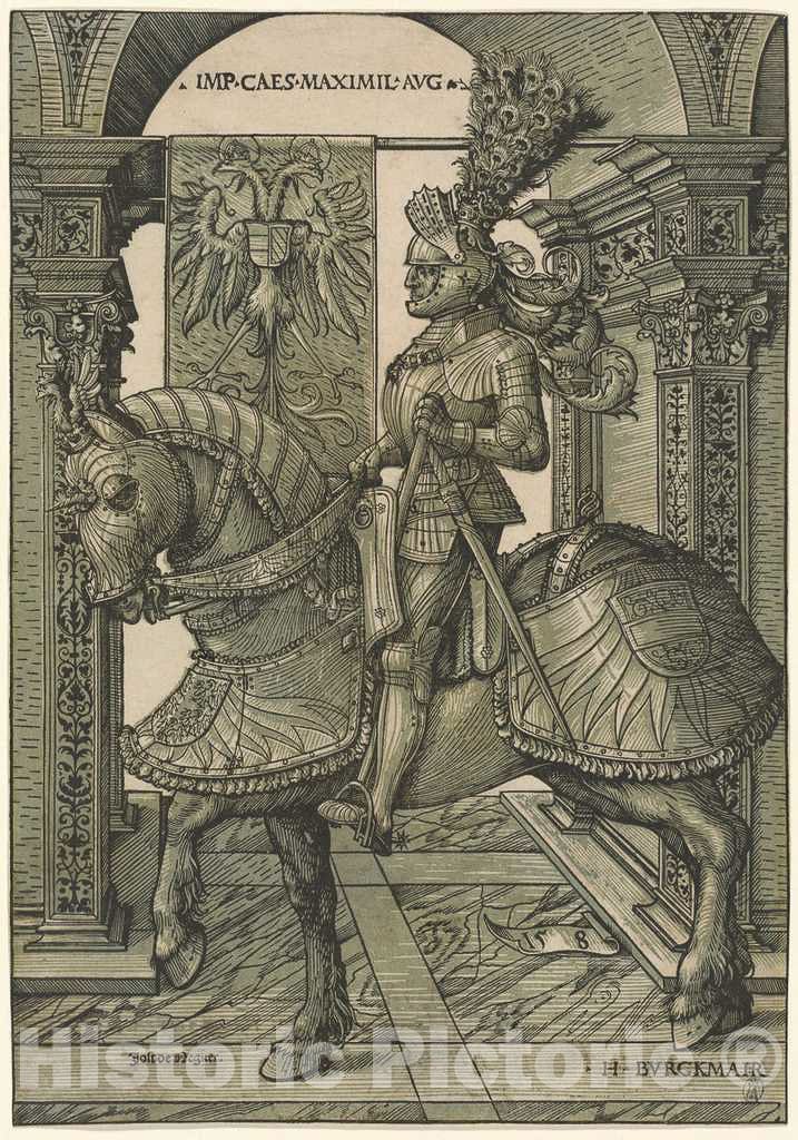 Art Print : Hans Burgkmair I, Emperor Maximilian I, c.1513 - Vintage Wall Art