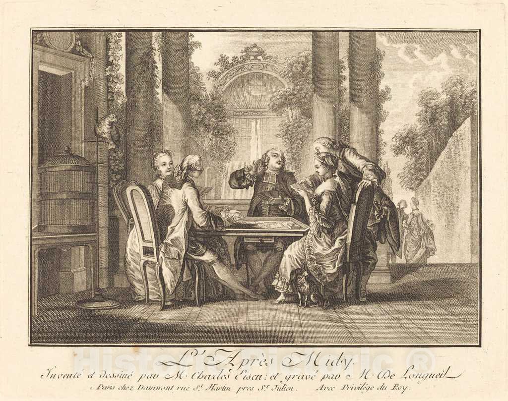 Art Print : Longueil After Eisen, L'apres-midi - Vintage Wall Art