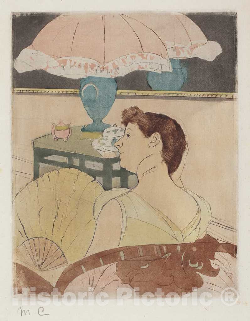 Art Print : Mary Cassatt, The Lamp, 1890-1891 - Vintage Wall Art