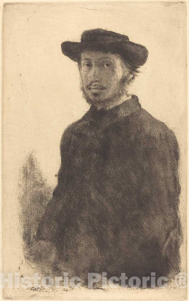 Art Print : Edgar Degas, Self-Portrait (Edgar Degas, par lui-mÃªme), 1857 - Vintage Wall Art