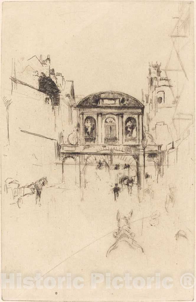 Art Print : James McNeill Whistler, Temple Bar, c. 1877 - Vintage Wall Art