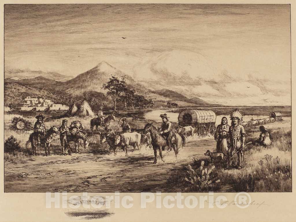 Art Print : A. Vanderhoof, Westward Ho, c. 1880s - Vintage Wall Art