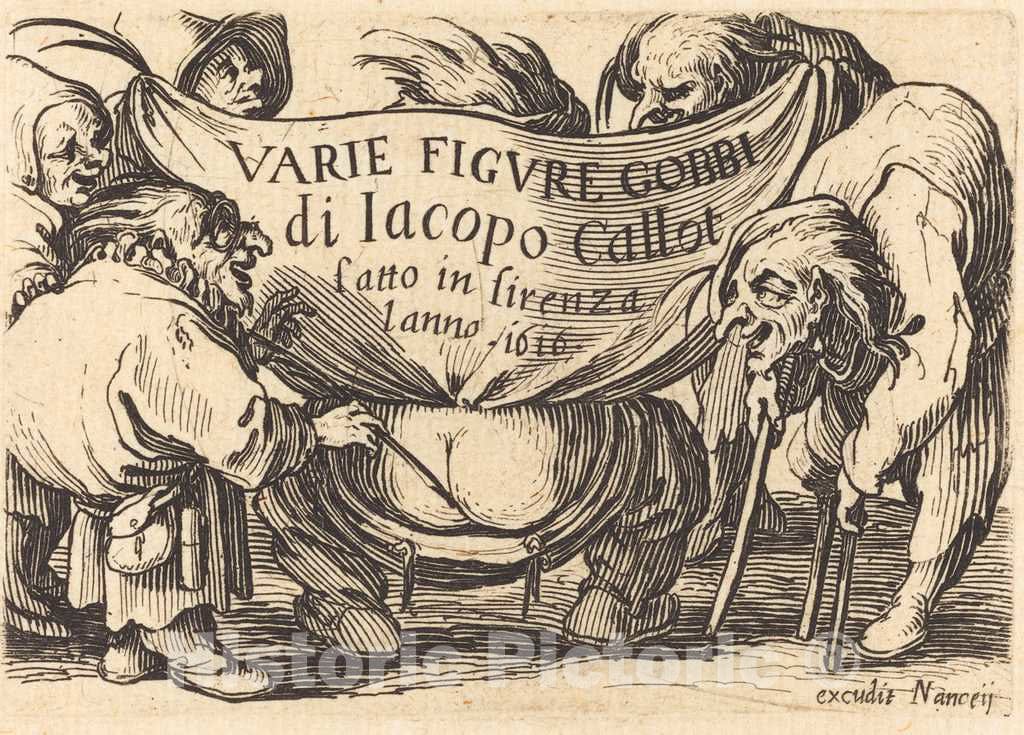 Art Print : Jacques Callot, Frontispiece for Varie Figure Gobbi, c. 1622 - Vintage Wall Art