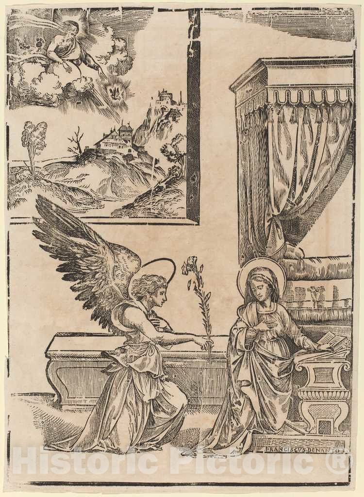 Art Print : Francesco Denanto, The Annunciation - Vintage Wall Art