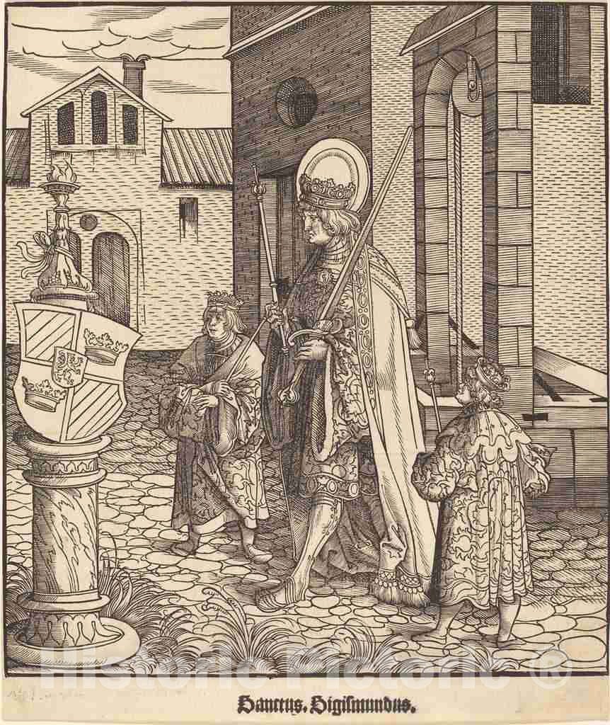 Art Print : Leonhard Beck, Saint Sigismundus, c.1517 - Vintage Wall Art