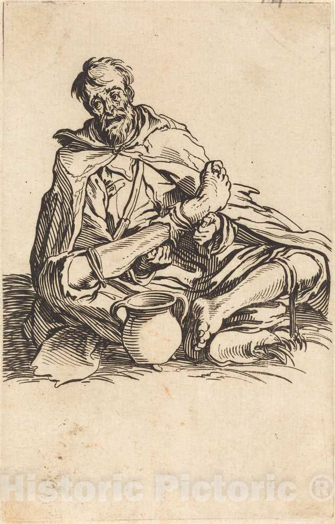 Art Print : Jacques Callot, The Sick Man, c. 1622 - Vintage Wall Art