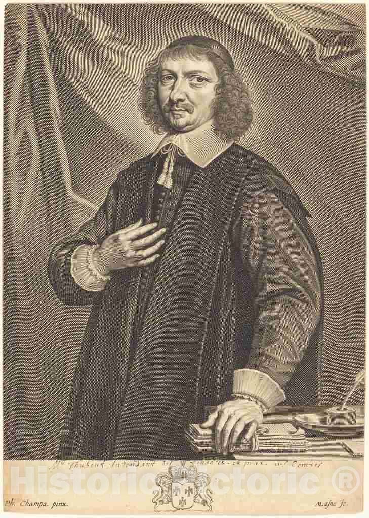 Art Print : Lasne After Champaigne, Jacques Thubeuf - Vintage Wall Art