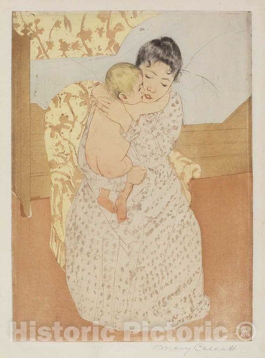 Art Print : Mary Cassatt, Maternal Caress, c. 1891 - Vintage Wall Art
