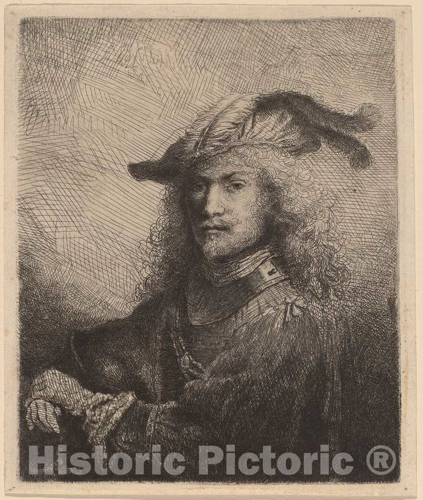 Art Print : Ferdinand BOL, Portrait of an Officer, 1645 - Vintage Wall Art