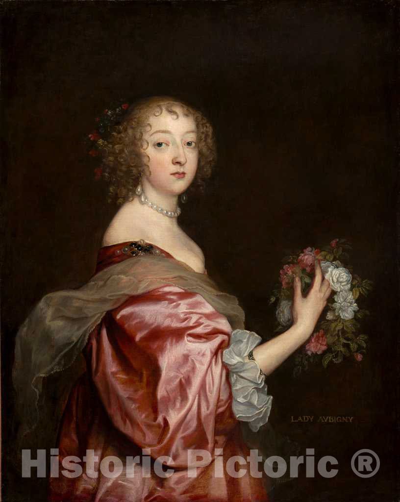 Art Print : Sir Anthony Van Dyck, Catherine Howard, Lady d'Aubigny, c. 1638 - Vintage Wall Art