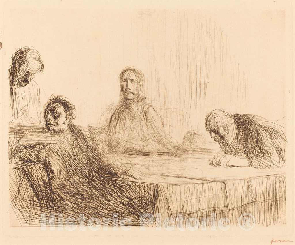 Art Print : Louis Forain, The Supper at Emmaus (Second Plate), 1910 - Vintage Wall Art