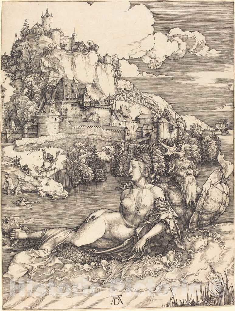 Art Print : Albrecht DÃ¼rer, Sea Monster (Das Meerwunder), c. 1498 - Vintage Wall Art