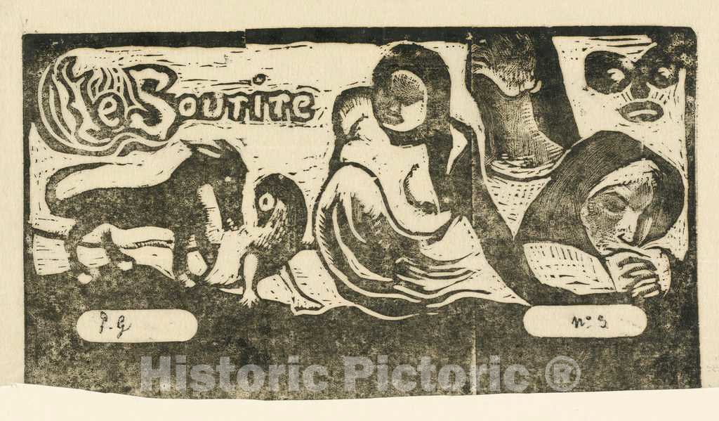 Art Print : Paul Gauguin, Title Page for Le Sourire (Titre du Sourire), in or After 1895 - Vintage Wall Art