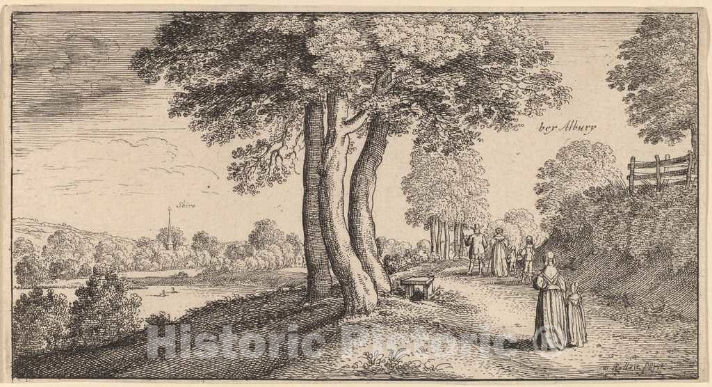Art Print : Wenceslaus Hollar, Albury, 1645 - Vintage Wall Art