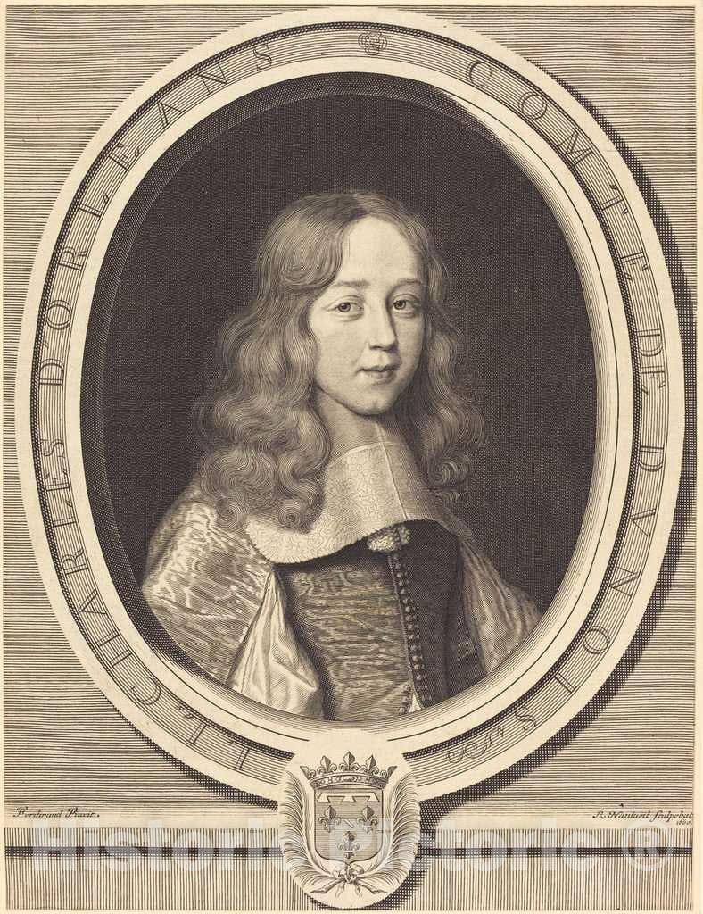 Art Print : Robert Nanteuil, Charles d'OrlÃ©ans-Longueville, Comte de Dunois, 1660 - Vintage Wall Art