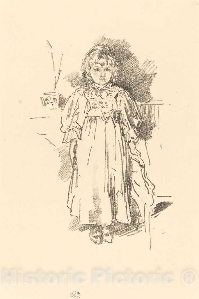 Art Print : James McNeill Whistler, Little Evelyn, 1896 - Vintage Wall Art