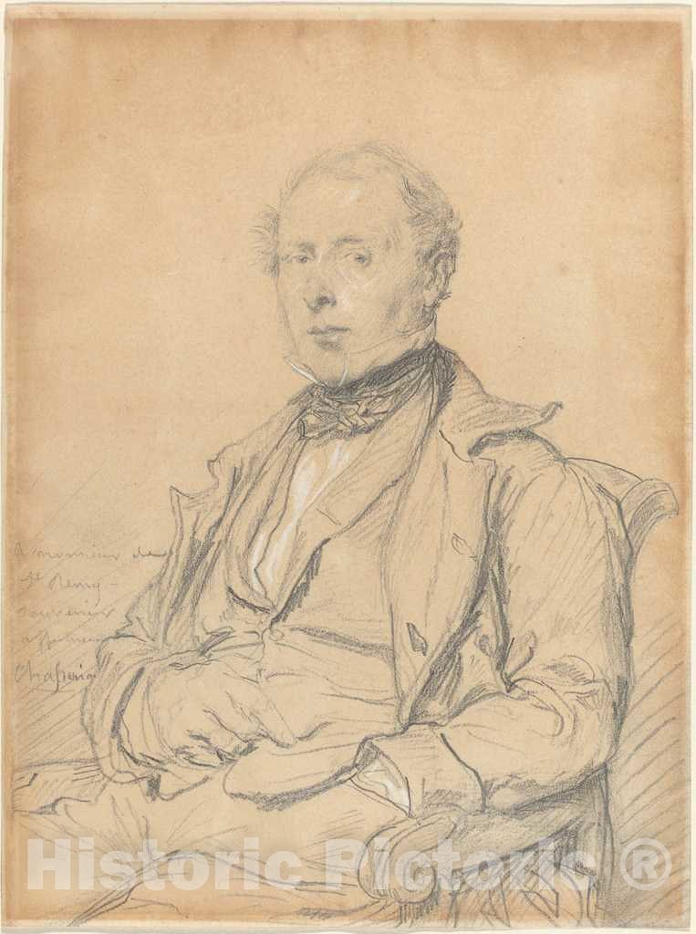 Art Print : ThÃ©odore ChassÃ©riau, Victor-Auguste de Saint-RÃ©my, c. 1850 - Vintage Wall Art