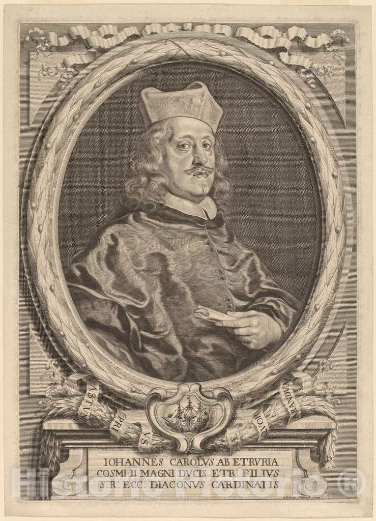 Art Print : Adriaen Haelwegh, Cardinal Giovanni Carlo dei Medici, Before 1691 - Vintage Wall Art